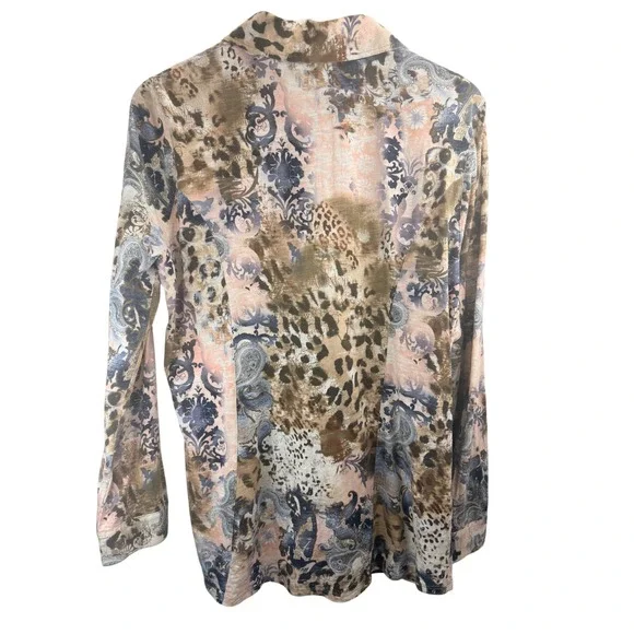 Soft‎ Surroundings Women's Wild Side Button Down Long Sleeve Shirt XL Boho Chic - Picture 2 of 8